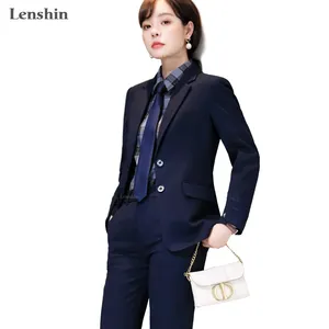 Wholesale Dropship High-qualität 3 Piece Suit Formal Pant Suit Office Lady Pure Uniform Designs Women 2 Button Blazer und Trouser