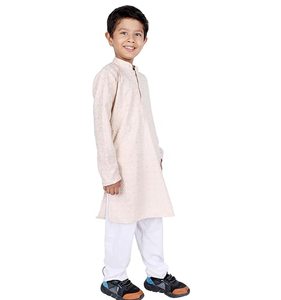 Ensemble de kurta élégant pour garçons, en rayonne légère avec broderie à paillettes, tenue ethnique indienne traditionnelle - Product Image 2