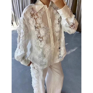 Maglia pesante in <span class=keywords><strong>pizzo</strong></span> a maniche lunghe <span class=keywords><strong>pantaloni</strong></span> elasticizzati a vita alta da donna 2 Set Sehe Fashion - Product Image 5