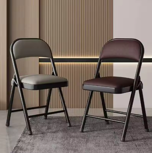 เก้าอี้พับสีดำแบบบูติกพร้อมโครงโลหะสำหรับงานปาร์ตี้และร้านอาหาร - Product Image 4