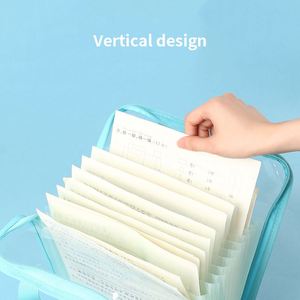 Large Capacity Multiple Layers PVC File Bag A4 Expandable <b>Document</b> Pouch Office Stationery Zipper File Bag Folder for <b>Document</b> - Product Image 5