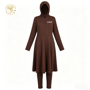 Conjunto de Burkini de Secado Rápido de Fábrica, <span class=keywords><strong>3</strong></span> Piezas, Ropa Deportiva Modesta, Traje de Baño Musulmán Elástico en 4 Direcciones con Cobertura Total, Mezcla de Materiales - Product Image 3