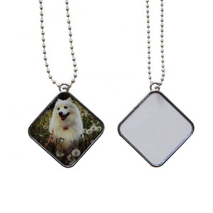 Оптовая продажа, двусторонняя печать, пустая сублимационная бирка из цинкового сплава для собак, Алюминиевая бирка для домашних животных, подвеска для ожерелья - Product Image 6