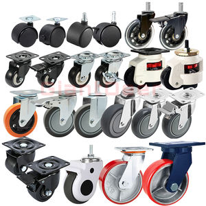 Fabrik preis 3 Zoll 4 Zoll 5 Zoll M12 * 30mm Grau Tpr Gewindes tiel Nachlauf mit Doppel bremse - Product Image 3