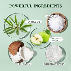 Pegatinas Personalizadas, Exfoliante Capilar Orgánico de Aceite de Árbol de Té y Menta, Bajo MOQ, Sal del Himalaya para Purificar el Cuero Cabelludo y Fortalecer el Cabello - Product Image 3