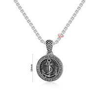 Colliers pendentifs en acier inoxydable de style hip-hop, viking, vintage, punk, boussole, ancre, navigation, bijoux de mode pour hommes et femmes, vente en gros