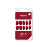 Pour la vente en gros : Ongles à presser en ABS, couleur unie, forme ovale, couverture complète, ongles pré-dessinés, fabricant de marques privées