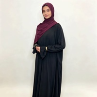 Ensemble Abaya Noir pour Femmes, Vêtements Musulmans Classiques et Modestes, Longueur au Sol