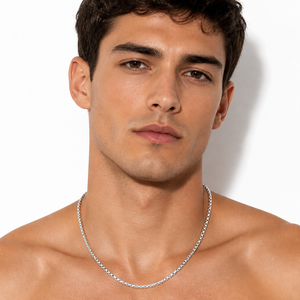 60cm Colar de aço inoxidável quadrado Pérola Cadeia Colar <span class=keywords><strong>24</strong></span> Polegadas Cadeia Atacado DIY Hip Hop Acessórios Cadeia para Mulheres Homens - Product Image 2