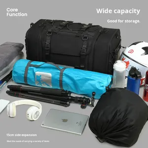 Tas jok motor, tas perjalanan berkendara motor jarak jauh luar ruangan yang dapat diperbesar kotak belakang kursi (poliester) Penutup tidak ada Model - Product Image 4