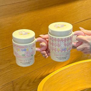 Taza <span class=keywords><strong>de</strong></span> Cerámica con Tapa y Cuchara <span class=keywords><strong>para</strong></span> <span class=keywords><strong>Mujer</strong></span>, Gran Capacidad, <span class=keywords><strong>para</strong></span> Café, <span class=keywords><strong>Desayuno</strong></span>, <span class=keywords><strong>Regalo</strong></span>, Recomendación, Sakura - Product Image 3