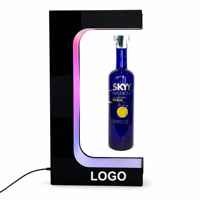 Support de Bouteille Rotatif Magnétique à LED en Acrylique pour Bar KTV, Présentoir de Bouteilles de Vin Personnalisé en Gros pour Usine