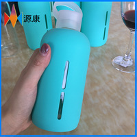 Gobelet en verre borosilicaté de 500ml bouteille d'eau en verre paille manchon de protection en silicone tasse d'eau sans BPA