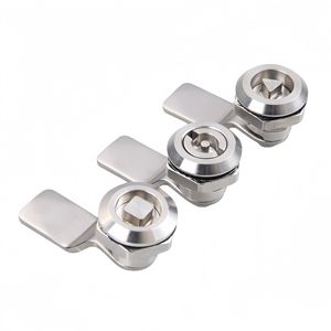 304 स्टेनलेस स्टील कुंजी लॉक पॉलिश फिनिश डबल बिट तिमाही बारी स्क्वायर त्रिकोण हेक्स लॉक टिकाऊ एंटी-चोरी डिजाइन - Product Image 1