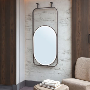 <span class=keywords><strong>Espejo</strong></span> de baño moderno para hotel, <span class=keywords><strong>espejo</strong></span> colgante ovalado luminoso táctil <span class=keywords><strong>giratorio</strong></span>, Material de vidrio, accesorio para inodoro y baño - Product Image 4
