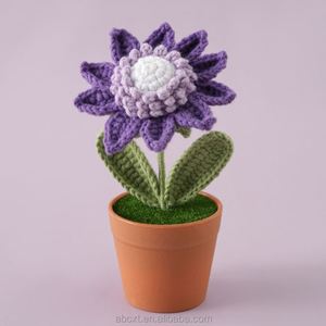 ดอกทานตะวันโครเชต์ขนาดเล็กในกระถาง ตกแต่งรถยนต์ สำหรับวันฮาโลวีน วันรับปริญญา วันพ่อ - Product Image 6