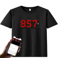 Vêtements lumineux à LED contrôlés par application, 100% coton, texte programmable, t-shirt LED à message défilant, t-shirt LED publicitaire