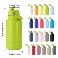 Bouteille d'eau isotherme en acier inoxydable 32 oz, logo personnalisé, anti-fuite, gourde sport avec bouchons interchangeables pour boissons chaudes et froides