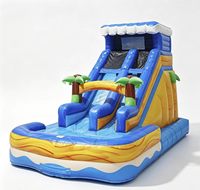 Tobogán acuático Blue Wave de 18' con piscina extraíble