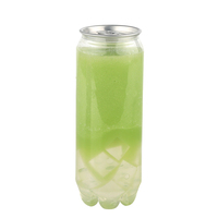 Bouteille en PET transparente jetable pour boissons gazeuses, bière, canette 350 ml 500 ml 650 ml avec bouchon en aluminium à anneau pour soda, jus, thé