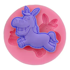 Round 3D lovely cartoon small horse shape silicone DIY mold