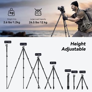 Trípode Ligero y Compacto de Fibra de Carbono <span class=keywords><strong>Smallrig</strong></span> de 54 Pulgadas con Monopié Desmontable, Carga Máxima de 26.5 Libras/12 Kg -4060 - Product Image 4