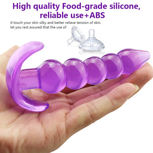 Plug Anali in Gelatina Flessibile, Prodotti Erotici per Coppie, Giocattoli Anali con 5 Sfere - Product Image 6