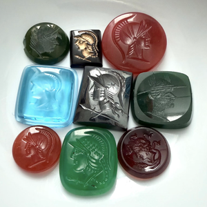 Pierre précieuse en onyx naturel, topaze, hématite, gravure en intaglio, camée, pierre précieuse en vrac, fabrication de bijoux, prix de gros, cristal de verre synthétique - Product Image 1