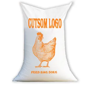 Good price empty pp woven sack polypropylene 25kg chicken animal feed bags for sale packaging rice corn flour grain fertilizer