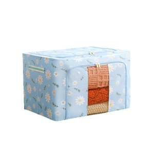 Clothing Organizer Storage Box Rectangle Solid Color With Steel <b>Frame</b> For Clothing Folding And Seasonal Storage - Product Image 2