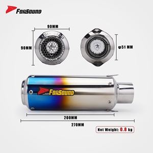 <span class=keywords><strong>Precio</strong></span> de Fábrica Forsound: Accesorios Modificados para Kawasaki <span class=keywords><strong>Ninja</strong></span> 400, Silenciador de Escape Corto Estilo Trick Star en Azul Quemado - Product Image 6