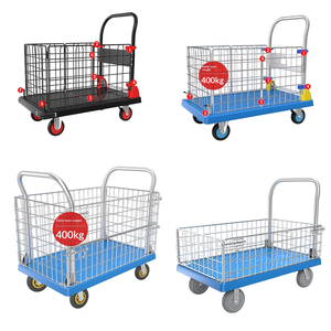 Gerobak Lipat Portabel dengan Pagar, Troli Tangan Lipat untuk Pengiriman Paket - Product Image 1