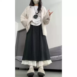 Conjunto de Fin de Semana, Estilo Universitario, Estilo Casual, Diseño en Capas, Culottes Largos Fluidos para Mujer - Product Image 3