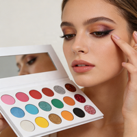 Palette d'ombres à paupières de 26mm avec logo personnalisé de 18 couleurs Palette de maquillage vide pour bricolage avec paillettes et finition mate pour ombres à paupières