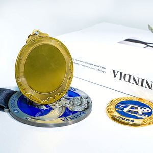 Medallas deportivas de aleación de zinc personalizadas de alta calidad con cintas, medallas de premio personalizadas para carreras de maratón - Product Image 4