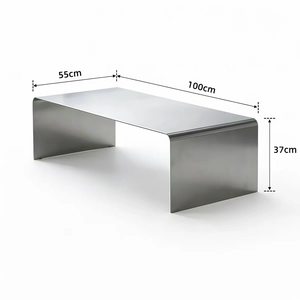 <span class=keywords><strong>Tavolino</strong></span> <span class=keywords><strong>da</strong></span> Caffè Moderno Minimalista in Acciaio Inossidabile, Rettangolare, Non Richiede Montaggio, Ottima Scelta per l'Arredamento del Soggiorno - Product Image 6