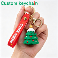 Breloques de sac en gros, porte-clés en PVC 3D, porte-clés de Noël, porte-clés personnalisés OEM, porte-clés en caoutchouc, accessoires de porte-clés ODM, cadeau souvenir