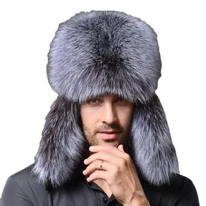 Ushanka หมวกสกีขนสัตว์เทียมสำหรับผู้ชายและผู้หญิง,หมวกให้ความอบอุ่นในฤดูหนาวทำจากหนังรัสเซียปี2023หมวกคอสแซคสำหรับดักสัตว์