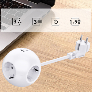 ปลั๊กไฟอัจฉริยะ PD 25W 3 ช่อง USB หลายสี ปลั๊กป้องกันไฟกระชาก ปลั๊กไฟ EU แบบลูกบาศก์ อุปกรณ์แปลงไฟอเนกประสงค์สำหรับบ้านอัจฉริยะและการเดินทาง - Product Image 1