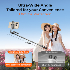 Lisen phong cách đa chức năng không dây Mini Selfie Stick với từ tripod có thể gập lại nối dài 180cm cho du lịch và gia đình sử dụng - Product Image 4