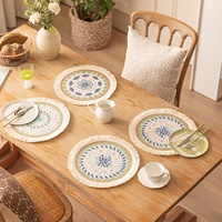 Napperon imprimé de plantes florales naturelles de Style Boho avec frange cuisine fête mariage décoratif tapis de Table résistant à la chaleur