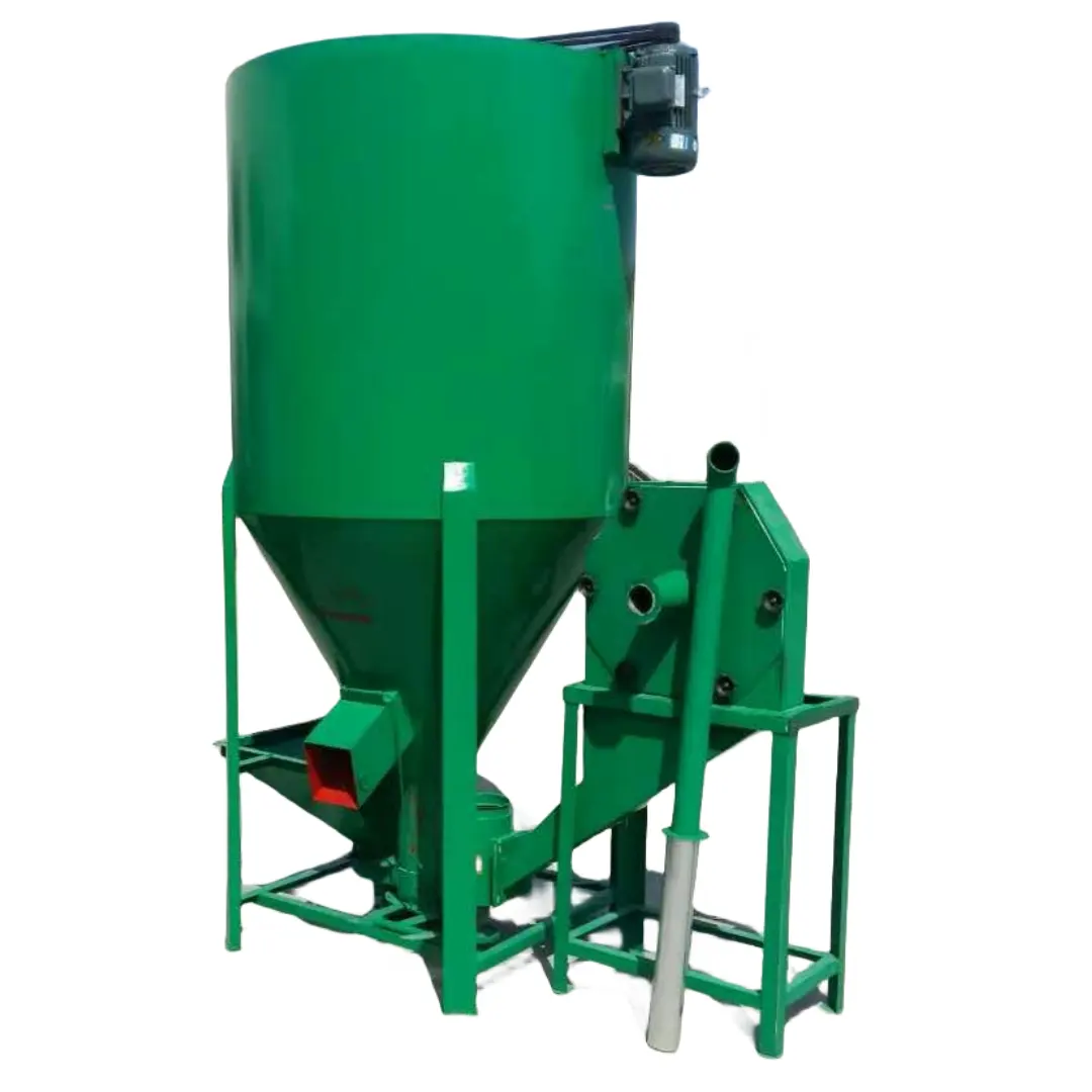 Grinding Animal Food Mixing Cutter Chicken/Pig/Cow Poultry Feed Pellet Machinery Mixer with Crusher