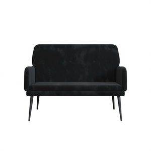 Tabourets et poufs stylés en velours noir 42.5 "x 31.1" x 31.1" - Product Image 1