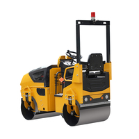 Rouleau compresseur vibrant de haute qualité pour petites routes en asphalte, à double roue en acier, 1,5 tonne, autoporté, diesel/essence