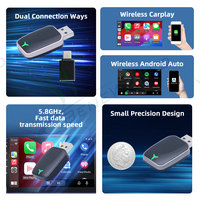 Offre spéciale d'usine Carplay Android Auto Adaptateur Dongle 2 en 1 Mini Dongle USB Filaire vers Adaptateur Carplay Stable Sans Fil