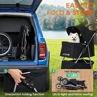 Poussette pour animaux de compagnie BestPet à 3 roues en acier allié pour chiens et chats |   Maille respirante |   Porte-bébé de voyage léger |   Conception pliable et imperméable |