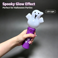 Baguette Lumineuse Fantôme d'Halloween, Accessoire Magique Violet Effrayant avec Flash LED pour Événements de Guignole ou de Fête, Décoration de Fête d'Horreur, Cadeau de Festival