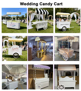LEDA Custom White Metal Modern Candy <b>Cart</b> with <b>Wheels</b> for Food Display Ice Cream Wedding Party Birthday Events - Product Image 5