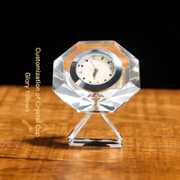 Horloge de bureau en cristal K9 personnalisable, économique et durable, en forme d'étoile, coffret cadeau du Nouvel An chinois pour décorations de bureau