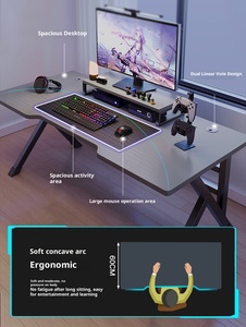 Bàn làm việc góc chơi game <span class=keywords><strong>PC</strong></span> hiện đại, sang trọng, màu đen, giá sỉ, thiết kế công thái học dành cho máy tính - Product Image 6